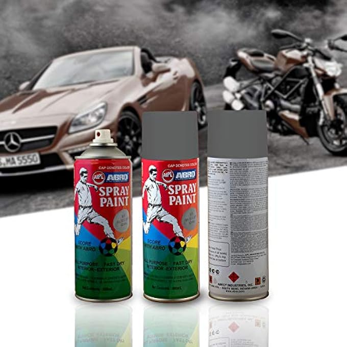 Abro SP-89 MULTIPURPOSE COLOUR SPRAY PAINT CAN FOR CARS AND BIKES (400ML, MATT LIGHT GREY, 1 PC) - Image 5